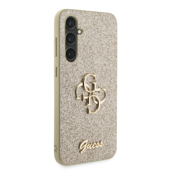 Plastové puzdro Guess na Samsung Galaxy S23 FE 5G S711 GUHCS23FEHG4SGD PU Fixed Glitter 4G Metal Logo zlaté