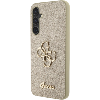 Plastové puzdro Guess na Samsung Galaxy S23 FE 5G S711 GUHCS23FEHG4SGD PU Fixed Glitter 4G Metal Logo zlaté