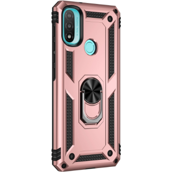 Odolné puzdro na Motorola Moto E20/E30/E40 Ring Armor Rugged ružové
