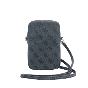Univerzálne puzdro Guess na smartfón GUWBZP4GFTSK PU 4G Triangle Logo Walltet Phone Bag Zipper čierne