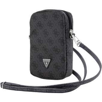 Univerzálne puzdro Guess na smartfón GUWBZP4GFTSK PU 4G Triangle Logo Walltet Phone Bag Zipper čierne
