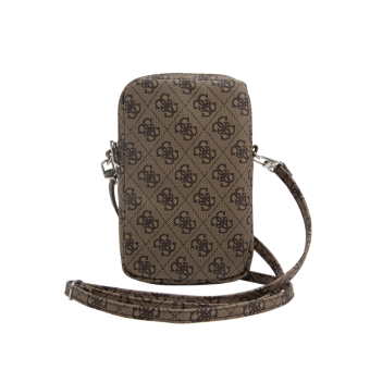 Univerzálne puzdro Guess na smartfón GUWBZP4GFTSW PU 4G Triangle Logo Walltet Phone Bag Zipper hnedé