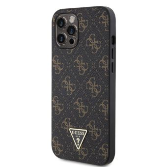 Guess PU Leather 4G Triangle Metal Logo Apple iPhone 12 Pro Max GUHCP12LPG4GPK Black