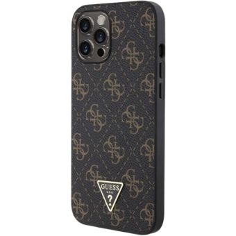 Guess PU Leather 4G Triangle Metal Logo Apple iPhone 12 Pro Max GUHCP12LPG4GPK Black