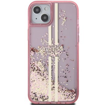 Guess PC/TPU Liquid Glitter Gold Stripe Apple iPhone 15 GUHCP15SLFCSEGP Pink