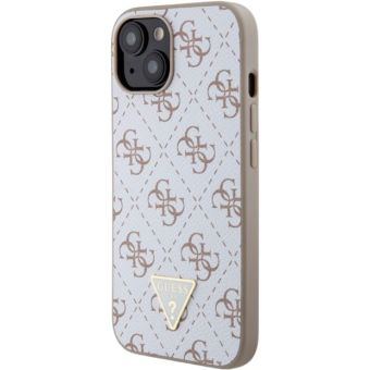 Guess PU Leather 4G Triangle Metal Logo Apple iPhone 15 GUHCP15SPG4GPH White