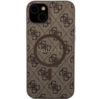 Guess PU Leather 4G Colored Ring MagSafe Apple iPhone 15 GUHMP15SG4GFRW Brown