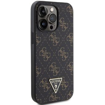 Guess PU Leather 4G Triangle Metal Logo Apple iPhone 14 Pro GUHCP14LPG4GPK Black