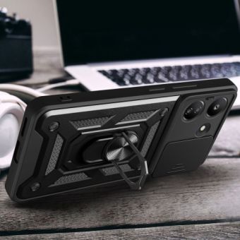 Odolné puzdro na Xiaomi Redmi 13C/Poco C65 Tech-Protect Camshield Ring Armor čierne