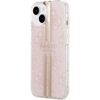 Guess IML 4G Gold Stripe Apple iPhone 15 GUHCP15SH4PSEGP Pink
