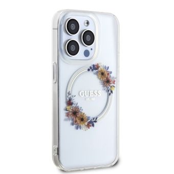 Guess PC/TPU Flowers Ring Glossy Logo MagSafe Apple iPhone 13 Pro Max GUHMP13XHFWFCT Transparent