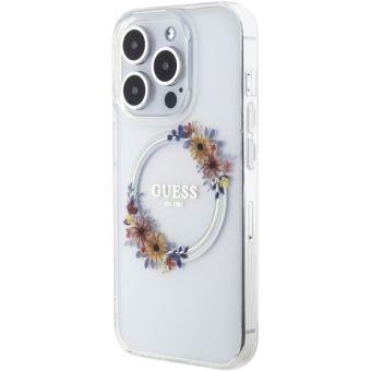 Guess PC/TPU Flowers Ring Glossy Logo MagSafe Apple iPhone 13 Pro Max GUHMP13XHFWFCT Transparent