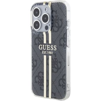 Guess IML 4G Gold Stripe Apple iPhone 15 Pro Max GUHCP15XH4PSEGK Black
