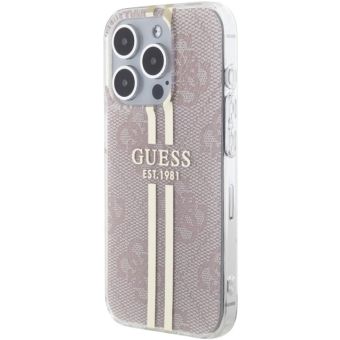 Guess IML 4G Gold Stripe Apple iPhone 15 Pro Max GUHCP15XH4PSEGP Pink