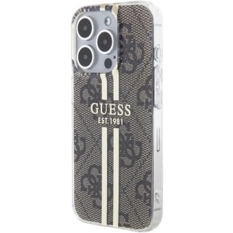 Guess IML 4G Gold Stripe Apple iPhone 15 Pro Max GUHCP15XH4PSEGW Brown