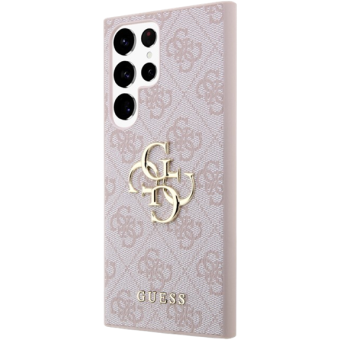 Plastové puzdro Guess na Samsung Galaxy S24 Ultra 5G S928 GUHCS24L4GMGPI PU 4G Big Metal Logo ružové