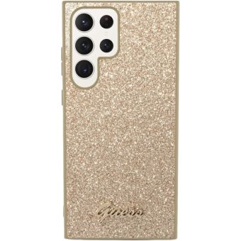 Guess PC/TPU Glitter Flakes Metal Logo Samsung Galaxy S24 Ultra 5G S928 GUHCS24LHGGSHD Gold