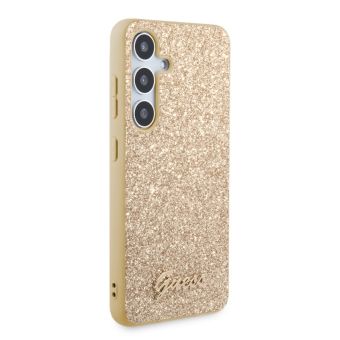 Guess PC/TPU Glitter Flakes Metal Logo Samsung Galaxy S24 5G S921 GUHCS24SHGGSHD Gold