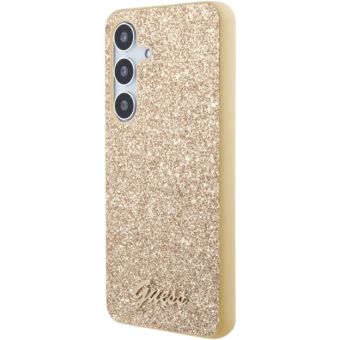 Guess PC/TPU Glitter Flakes Metal Logo Samsung Galaxy S24 5G S921 GUHCS24SHGGSHD Gold