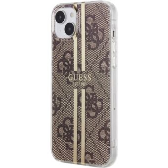 Guess IML 4G Gold Stripe Apple iPhone 15 GUHCP15SH4PSEGW Brown