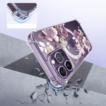 Silikónové puzdro na Apple iPhone 14 Tech-Protect MagMood MagSafe White Daisy