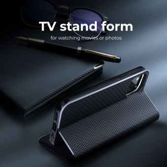 Diárové puzdro na Xiaomi Redmi Note 13 Pro 4G/Poco M6 Pro 4G LUNA Carbon čierne