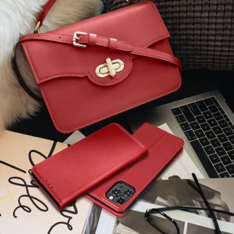 Leather Smart Pro Book Xiaomi Redmi Note 13 Pro 4G/Poco M6 Pro 4G claret