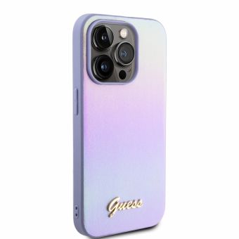 Guess PU Leather Iridescent Metal Script Apple iPhone 15 Pro Max GUHCP15XPSAIRSU Purple