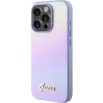 Guess PU Leather Iridescent Metal Script Apple iPhone 15 Pro Max GUHCP15XPSAIRSU Purple