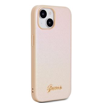 Guess PU Leather Iridescent Metal Script Apple iPhone 15 GUHCP15SPSAIRSD Gold