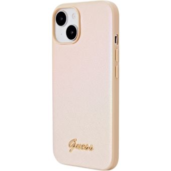 Guess PU Leather Iridescent Metal Script Apple iPhone 15 GUHCP15SPSAIRSD Gold