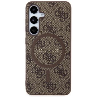 Guess PU Leather 4G Colored Ring MagSafe Samsung Galaxy S24 5G S921 GUHMS24SG4GFRW Brown