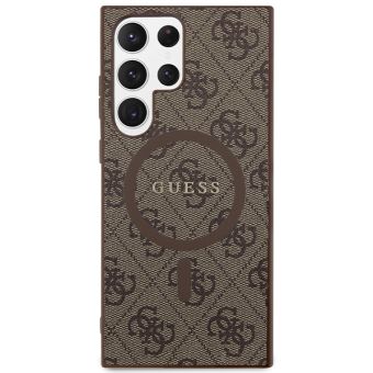Guess PU Leather 4G Colored Ring MagSafe Samsung Galaxy S24 Ultra 5G S928 GUHMS24LG4GFRW Brown