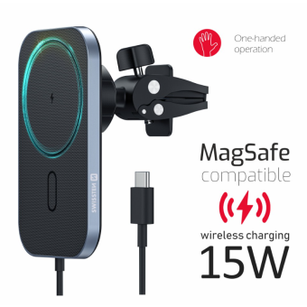 SWISSTEN Magnetic, magnetický držiak, 15W Magsafe, čierny