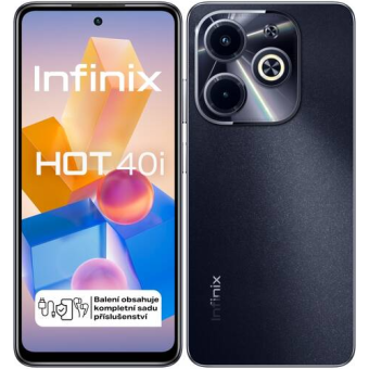 Infinix Hot 40i, 4/128 GB, Dual SIM, Starlit Black - SK distribúcia