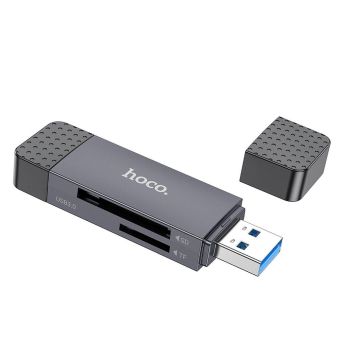 HOCO HB45 card reader 2in1 USB A + Type C 3.0 metal gray