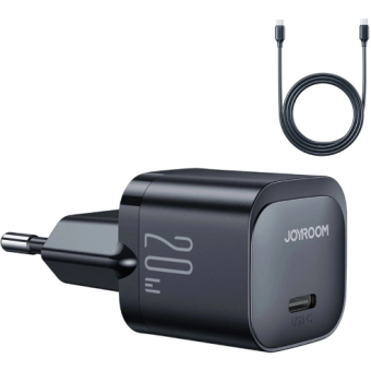 Joyroom JR-TCF02, USB-C PD 20W + USB-C kábel, čierna