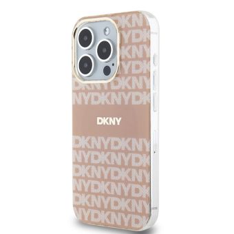 DKNY PC/TPU Repeat Pattern Tonal Stripe Magsafe Apple iPhone 15 Pro DKHMP15LHRHSEP Pink