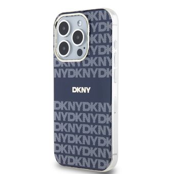 DKNY PC/TPU Repeat Pattern Tonal Stripe Magsafe Apple iPhone 15 Pro DKHMP15LHRHSEB Blue