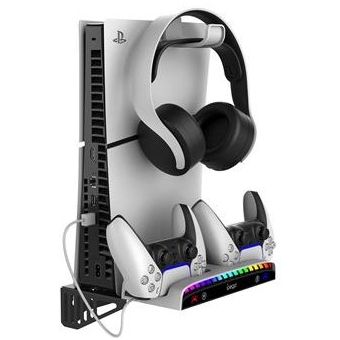 iPega P5S011 Stojan na stenu PS5/PS5 Slim s Dual Charger Dock pre PS5 ovládač  (Pošk.Balení)