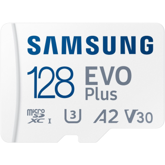 Samsung EVO Plus micro SDXC 128GB UHS-I U3, Class 10 + SD adaptér