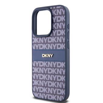 DKNY PU Leather Repeat Pattern Tonal Stripe Apple iPhone 14 Pro Max DKHCP14XPRTHSLB Blue