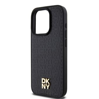 DKNY PU Leather Repeat Pattern Stack Logo Magsafe Apple iPhone 13 Pro Max DKHMP13XPSHRPSK Black