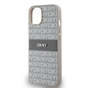 DKNY PU Leather Repeat Pattern Tonal Stripe Apple iPhone 14 DKHCP14SPRTHSLE Beige