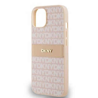 DKNY PU Leather Repeat Pattern Tonal Stripe Apple iPhone 14 DKHCP14SPRTHSLP Pink