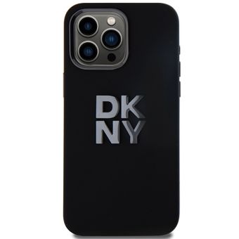DKNY Liquid Silicone Stack Metal Logo Apple iPhone 15 Pro Max DKHCP15XSMCBSK Black