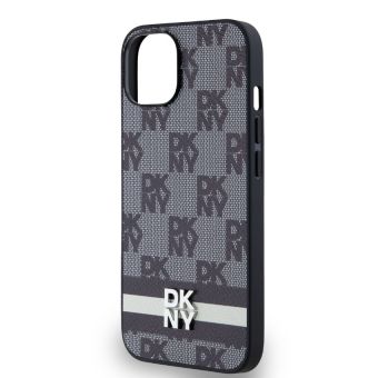 DKNY PU Leather Checkered Pattern and Stripe Apple iPhone 13 DKHCP13MPCPTSSK Black
