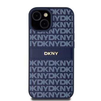 DKNY PU Leather Repeat Pattern Tonal Stripe Apple iPhone 15 DKHCP15SPRTHSLB Blue