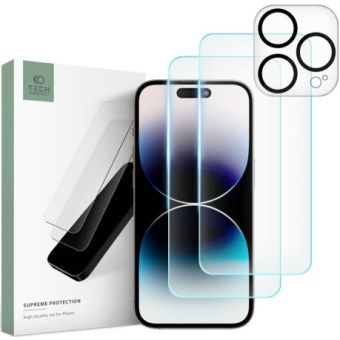 Tvrdené sklo na Apple iPhone 15 Pro Tech-Protect Supreme Set