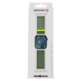 SWISSTEN nylonový remienok na Apple Watch 42/44/45/49mm zelený